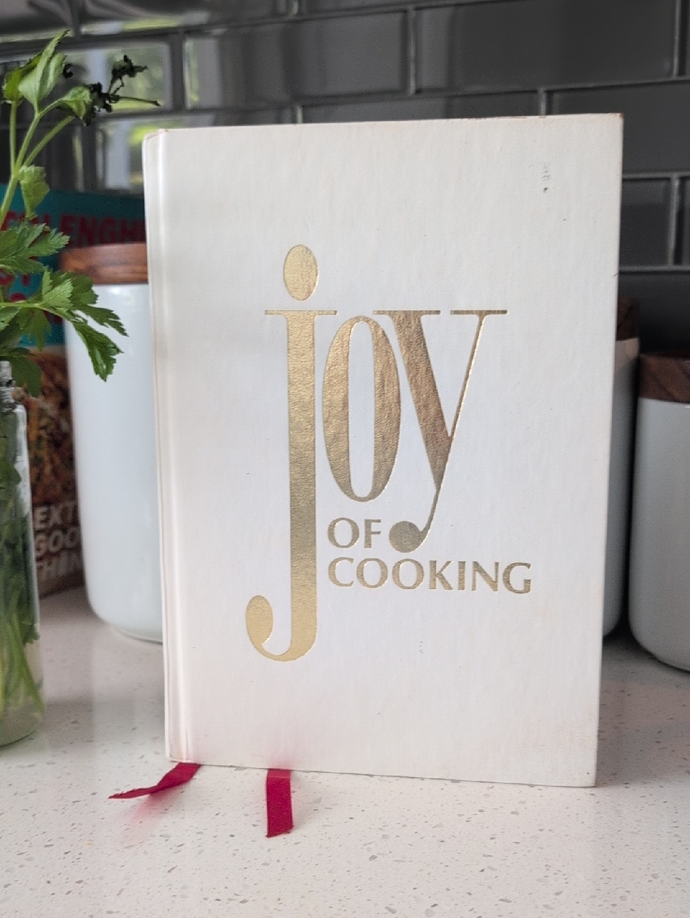 Vintage 1975 Joy Of Cooking Hardcover Cookbook - White with Gold Lettering